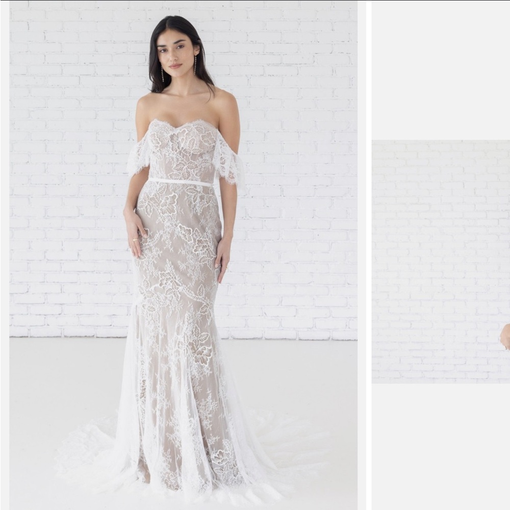 NEW Willowby by Watters Mila Off-The-Shoulder Lace Mermaid Gown size 6